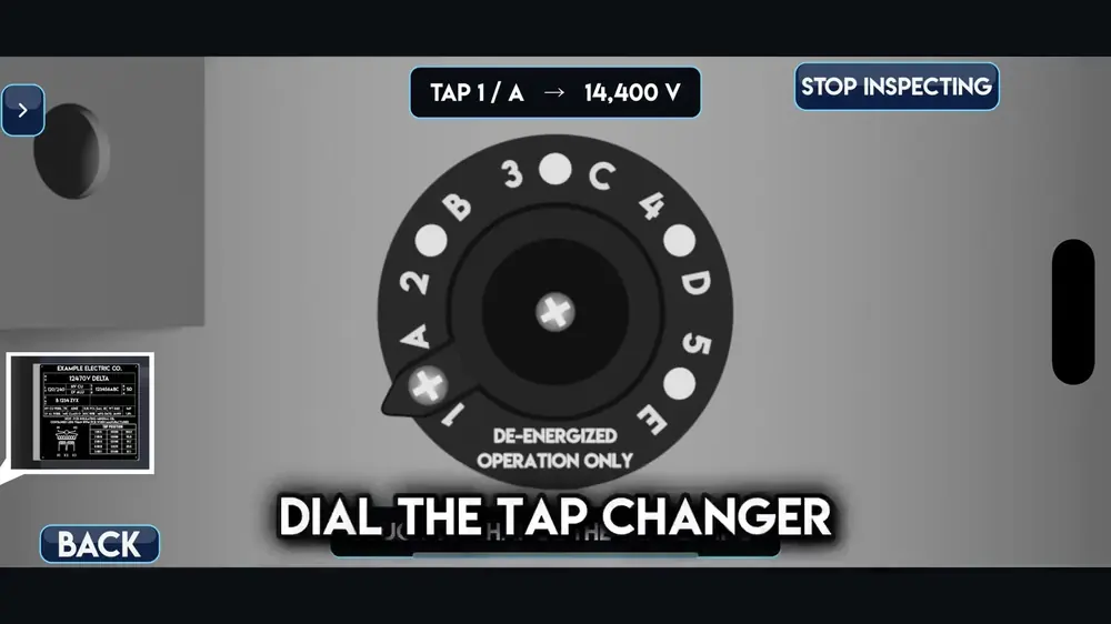 Frame from the 2.0 launch video: dialing the tap changer