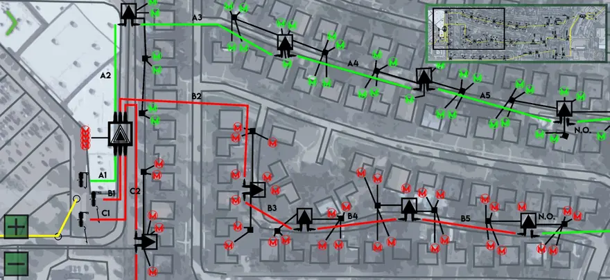 Underground loop switching map
