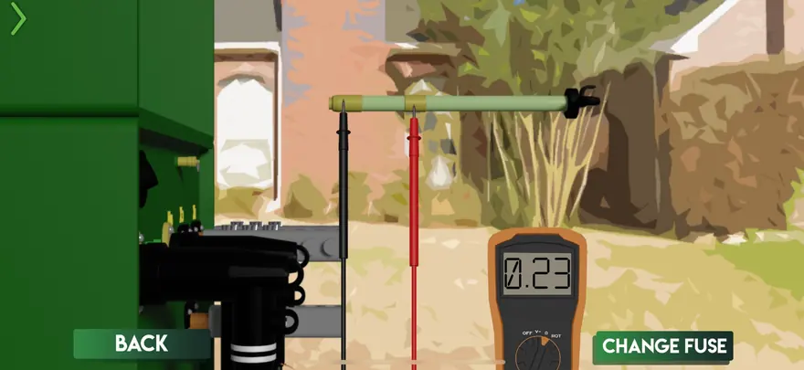 Checking voltage with the meter in URD